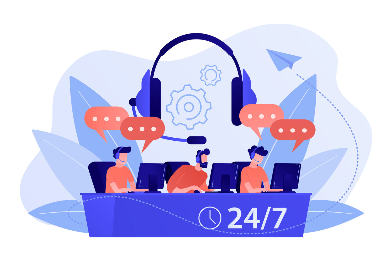 Call center concept vector illustration.